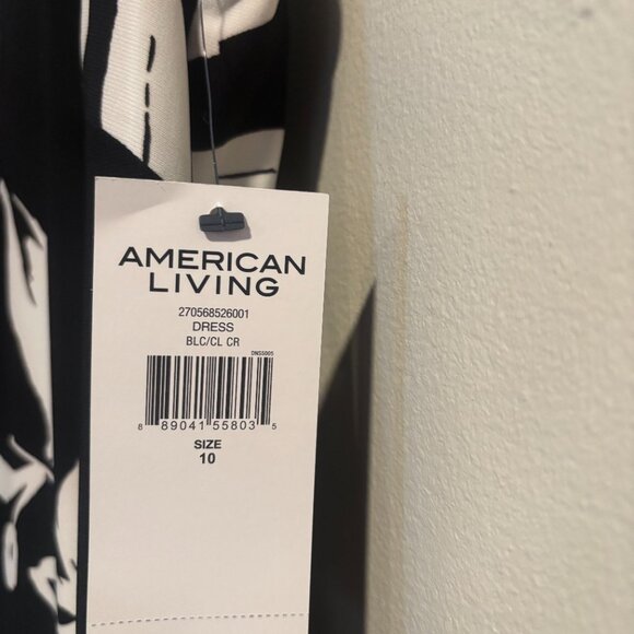 American Living Women’s Black/White Floral Sleeveless Sheath Tank Dress Size 10 - Picture 10 of 11